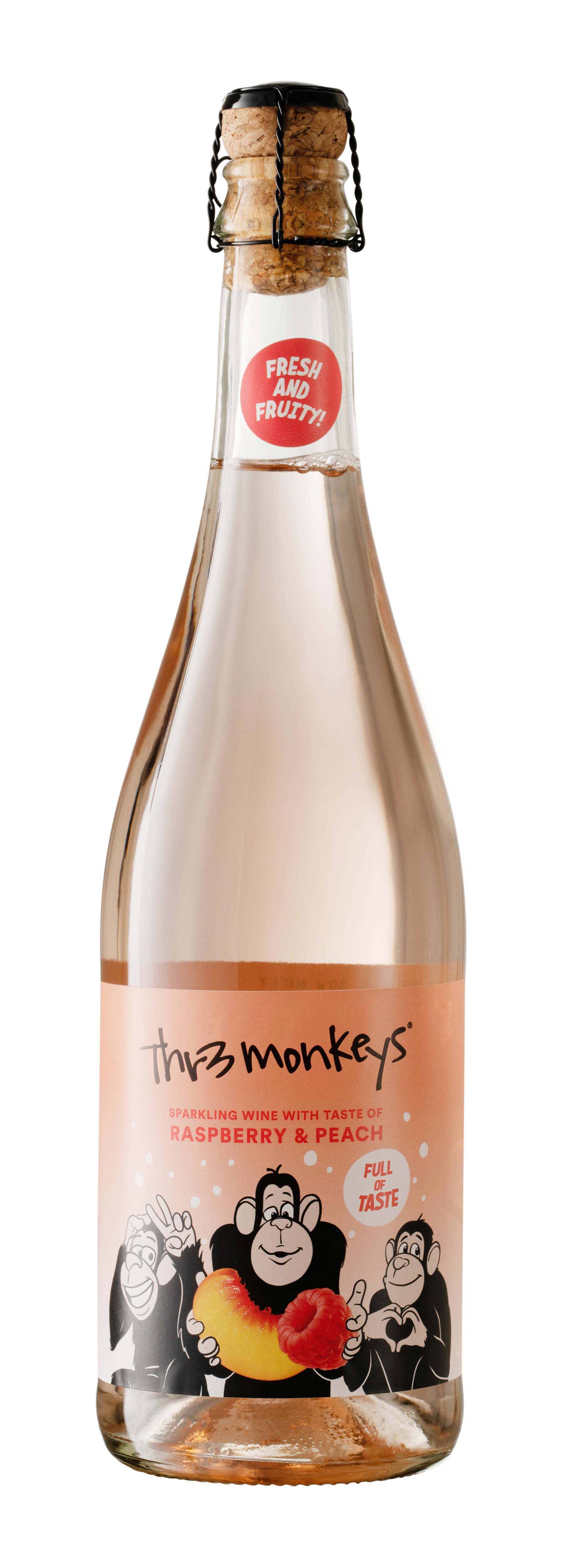 Thr3 Monkeys Sparkling Raspberry & Peach